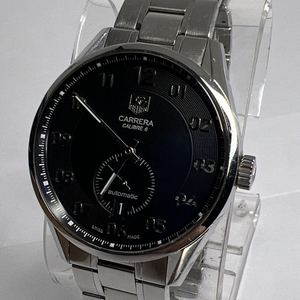 TAG HEUER Carrera Calibre 6 WAR2110 Automatic Men's Date 39mm Steel 100M Watch - Picture 1 of 13